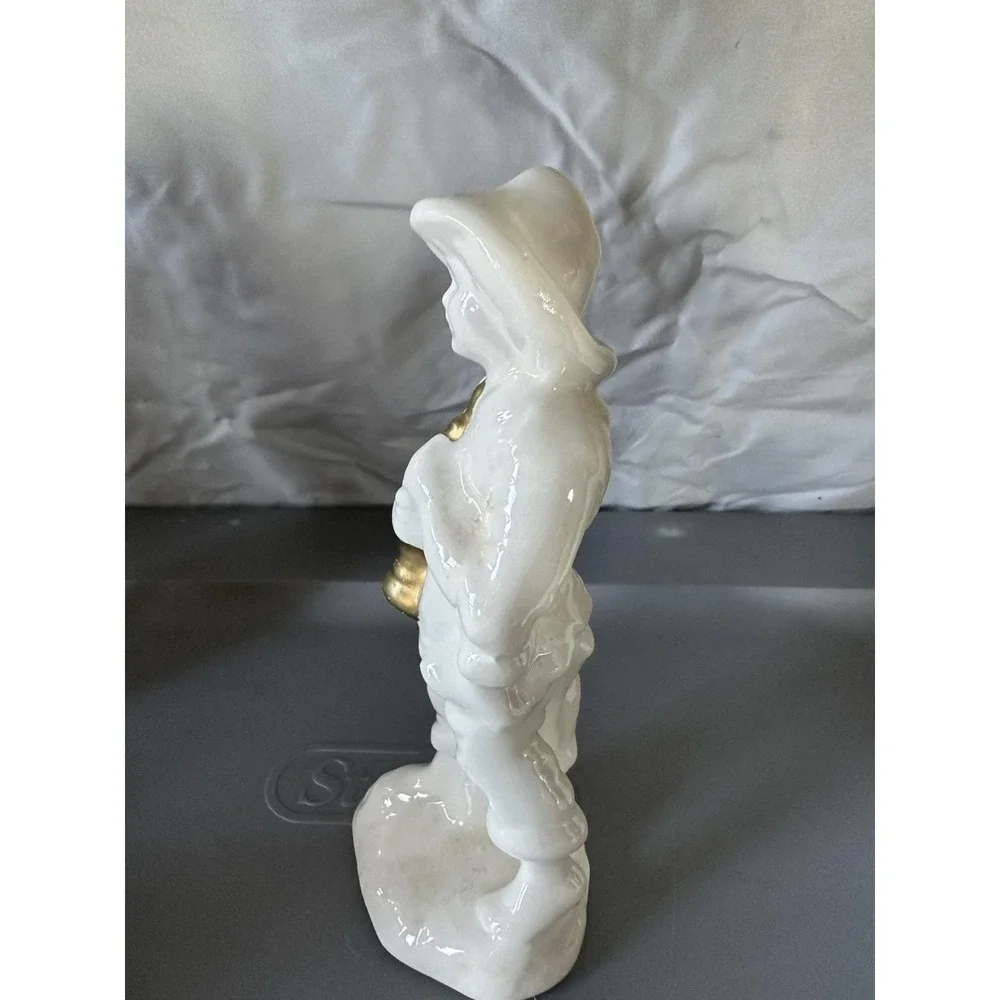 Vintage Nativity Shepherd Figurine playing horn‎ Ceramic Figurine